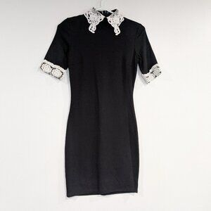 *3/$10* BNWT Revamped Lace Collar Dress Black White Size Small